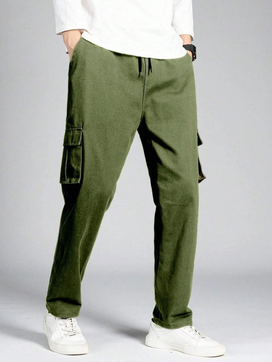 Manfinity Olive Green Loose Fit Cargo Trouser