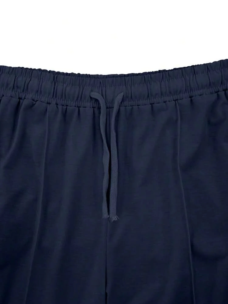 Men's Casual Drawstring Trouser Navy Blue
