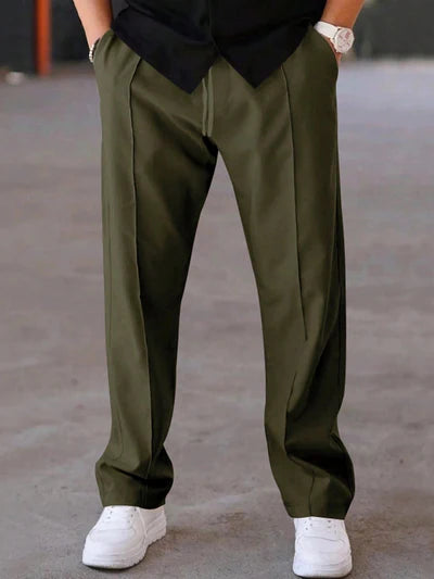 Men's Casual Drawstring Trouser Olive Green