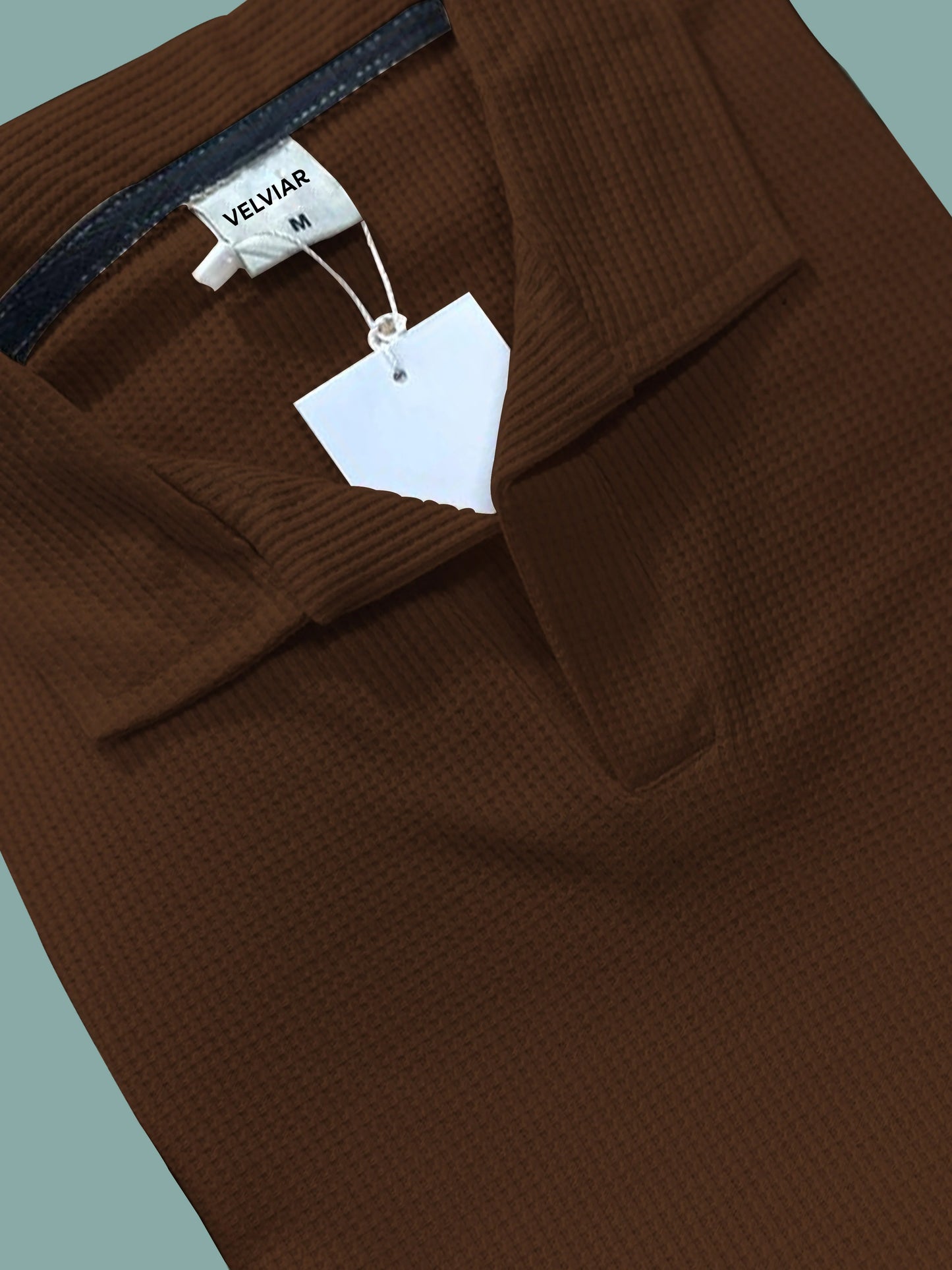 Knit Brown Polo Shirt & White Drawstring Trouser