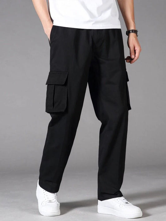 Manfinity Black Loose Fit Cargo Trouser