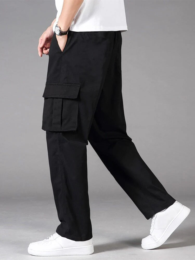 Manfinity Black Loose Fit Cargo Trouser