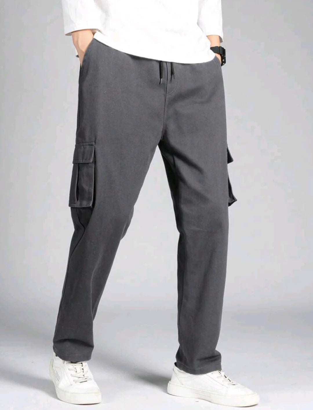 Manfinity Dark Gray Loose Fit Cargo Trouser