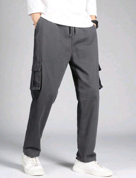 Manfinity Dark Gray Loose Fit Cargo Trouser