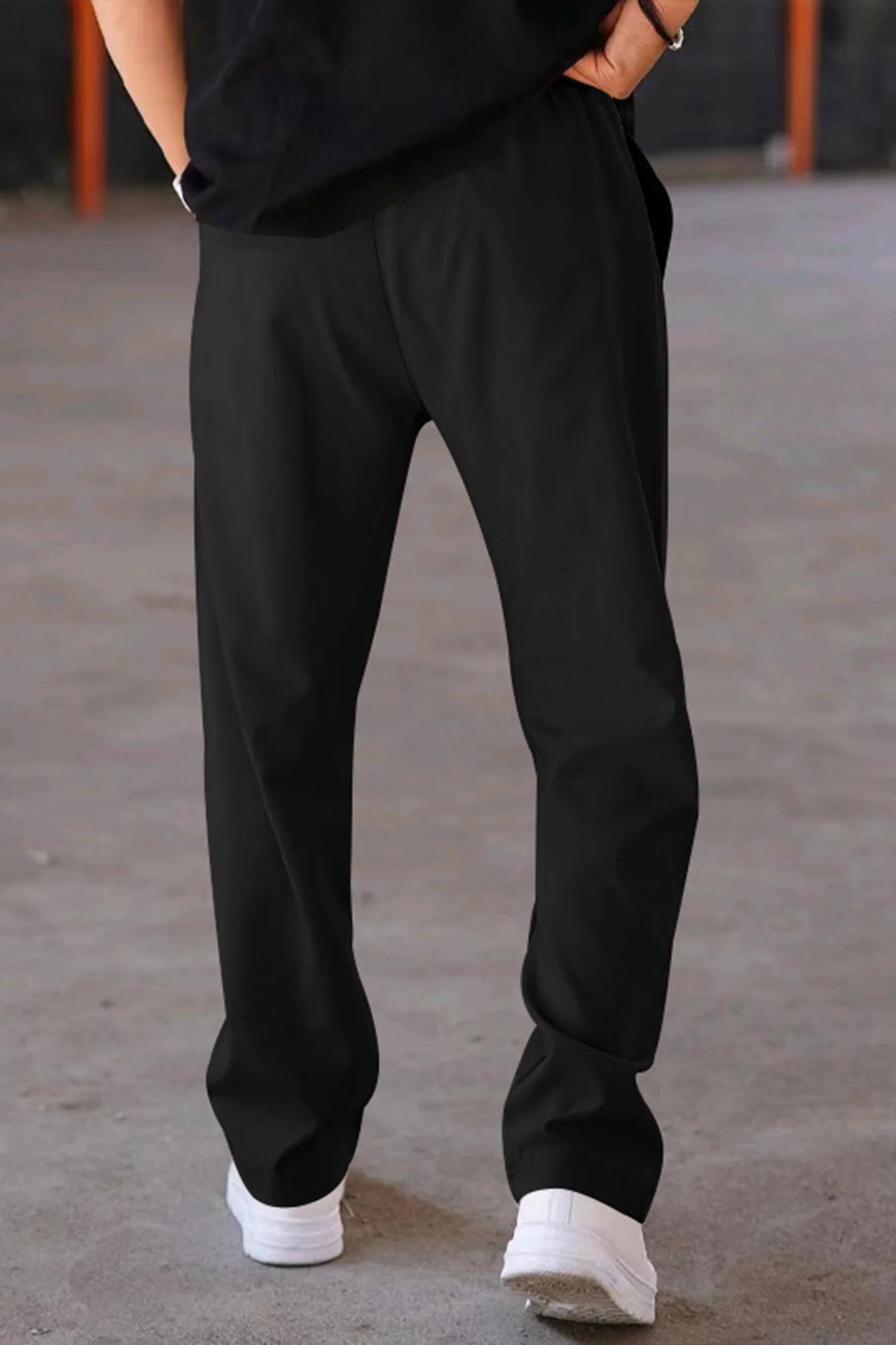 Men's Casual Drawstring Trouser Black