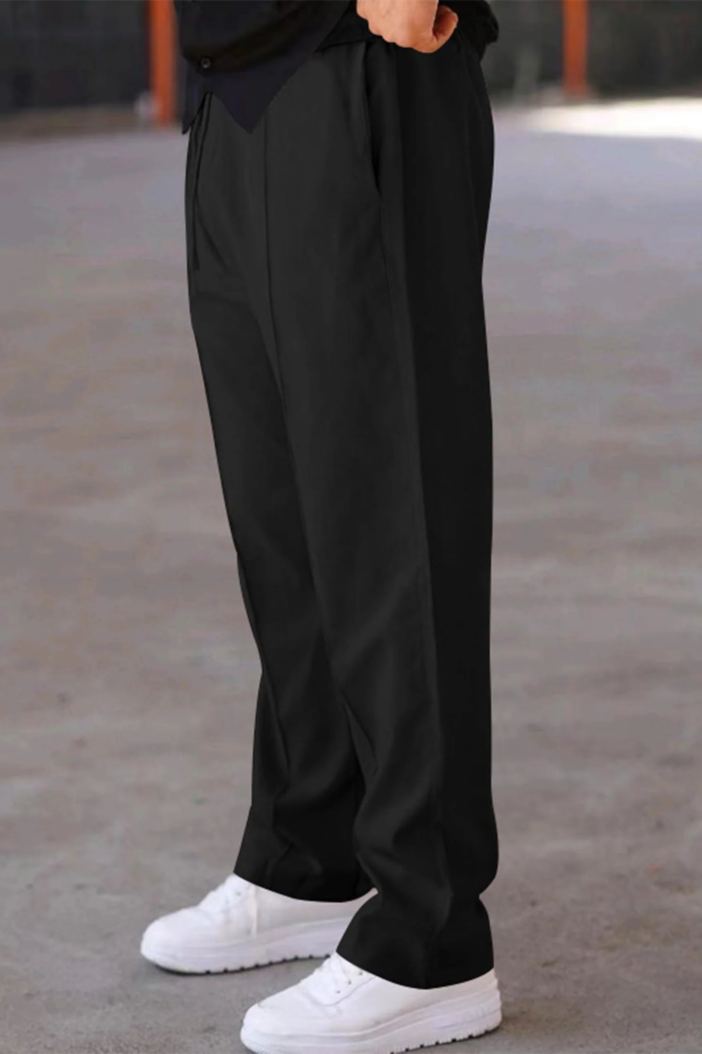 Men's Casual Drawstring Trouser Black