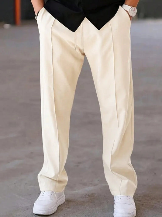 Men's Casual Drawstring Trouser Beige