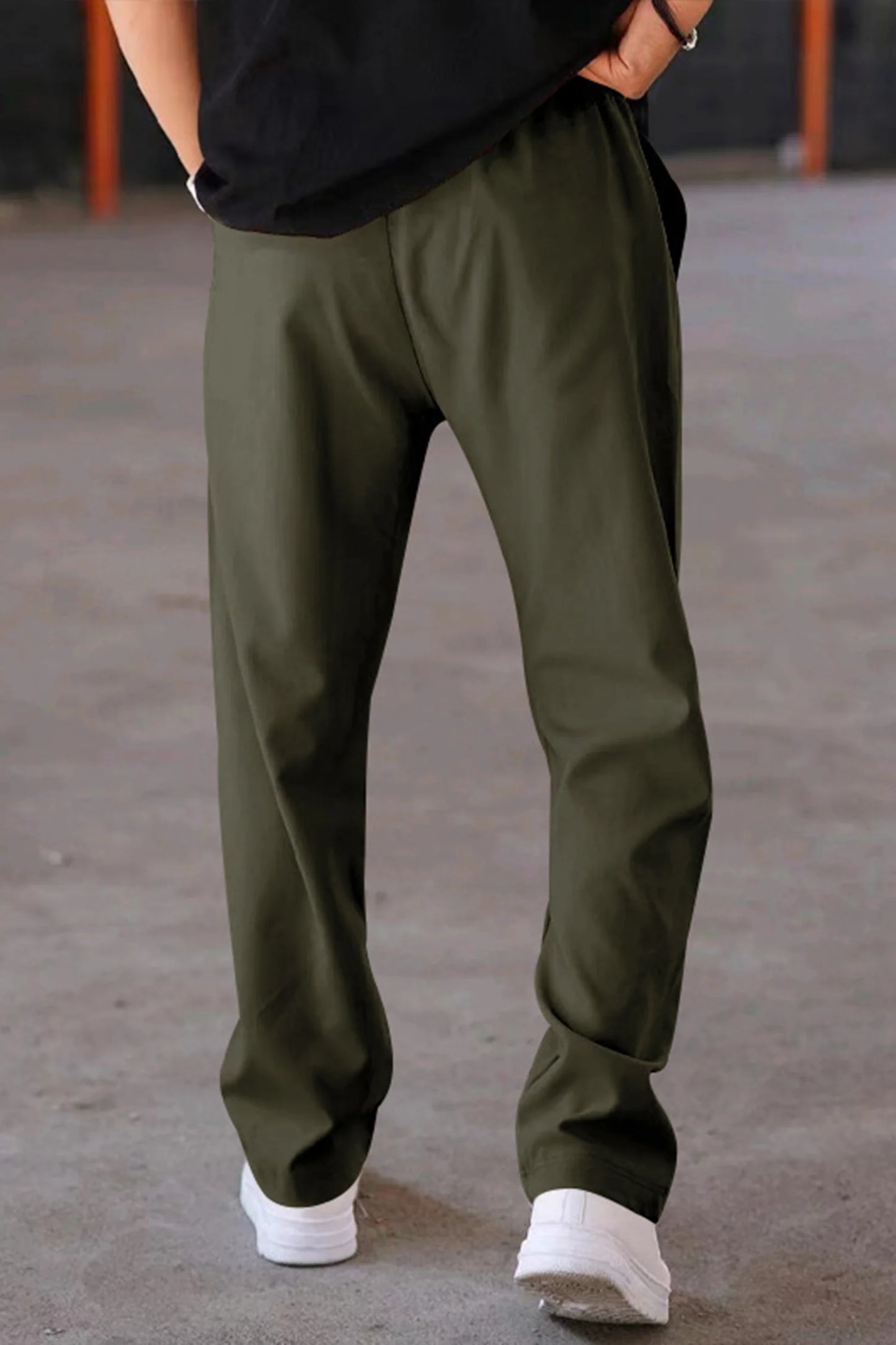 Men's Casual Drawstring Trouser Olive Green
