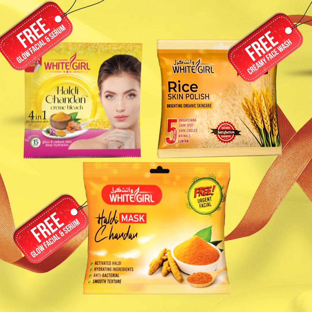 Pack of 3 Organic Facial Kit Instant Brightening & Deep Cleansing