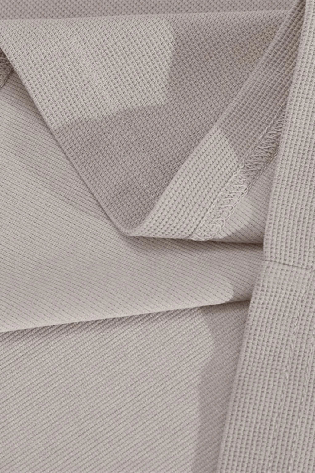 Round Neck Knitted Textured T Shirt Off White